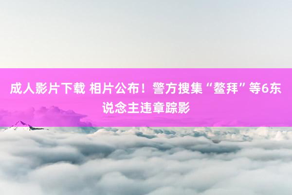 成人影片下载 相片公布！警方搜集“鳌拜”等6东说念主违章踪影