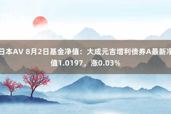 日本AV 8月2日基金净值：大成元吉增利债券A最新净值1.0197，涨0.03%