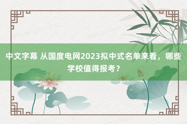 中文字幕 从国度电网2023拟中式名单来看，哪些学校值得报考？