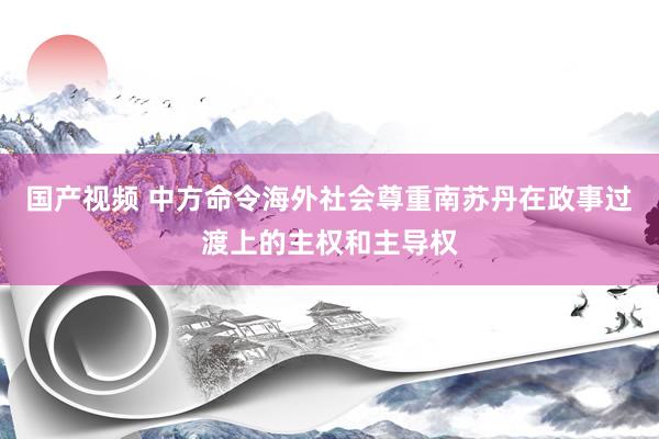 国产视频 中方命令海外社会尊重南苏丹在政事过渡上的主权和主导权